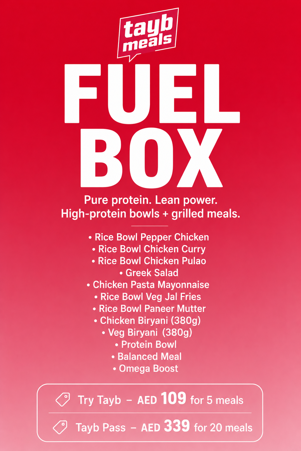 Fuel Box Menu Poster