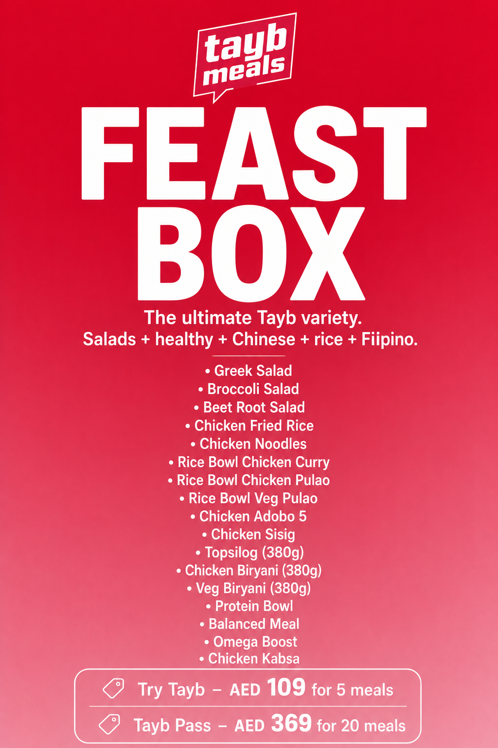 Feast Box Menu Poster