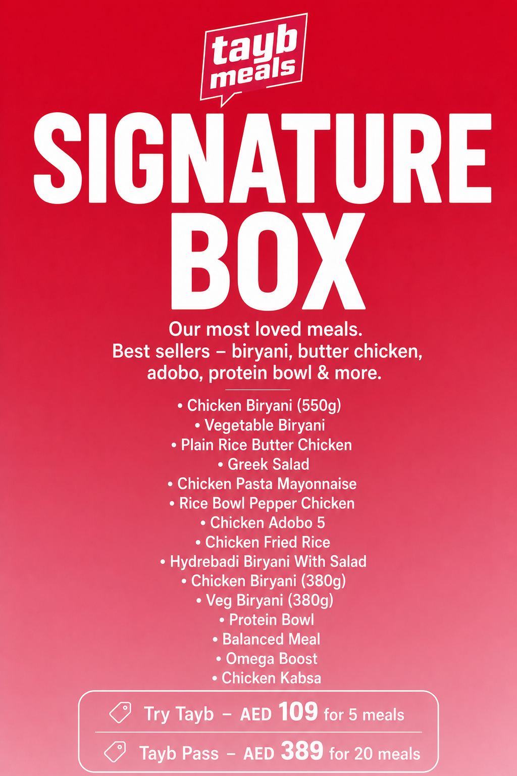 Signature Box Menu Poster