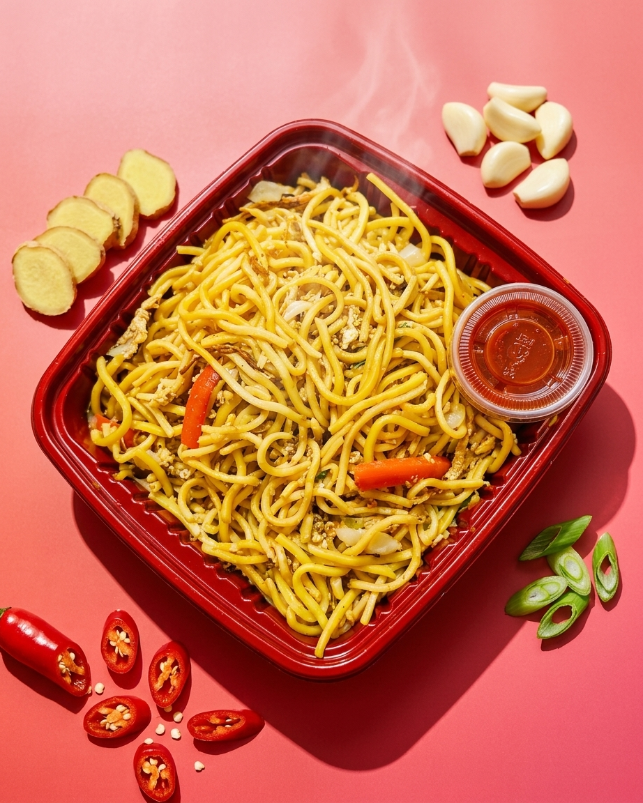 Yellow stir-fry noodles