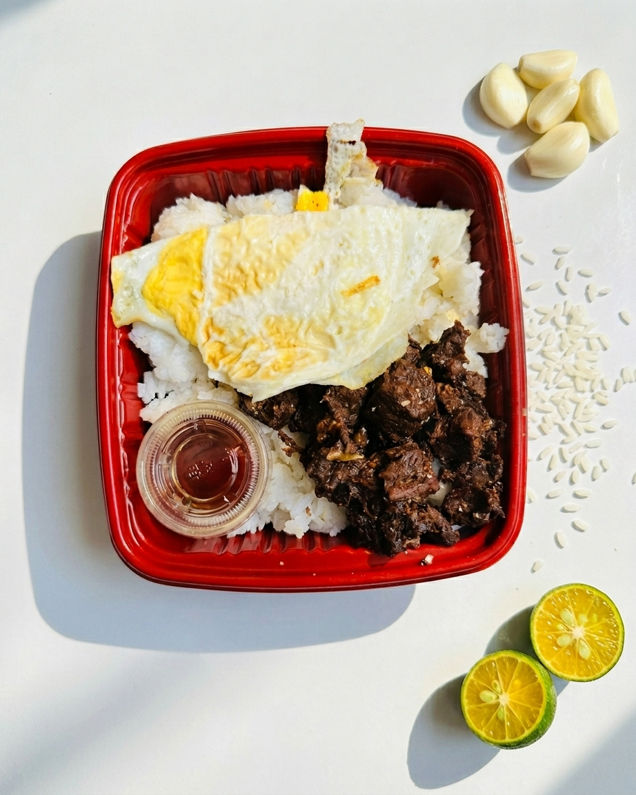 White rice and savory dark meat