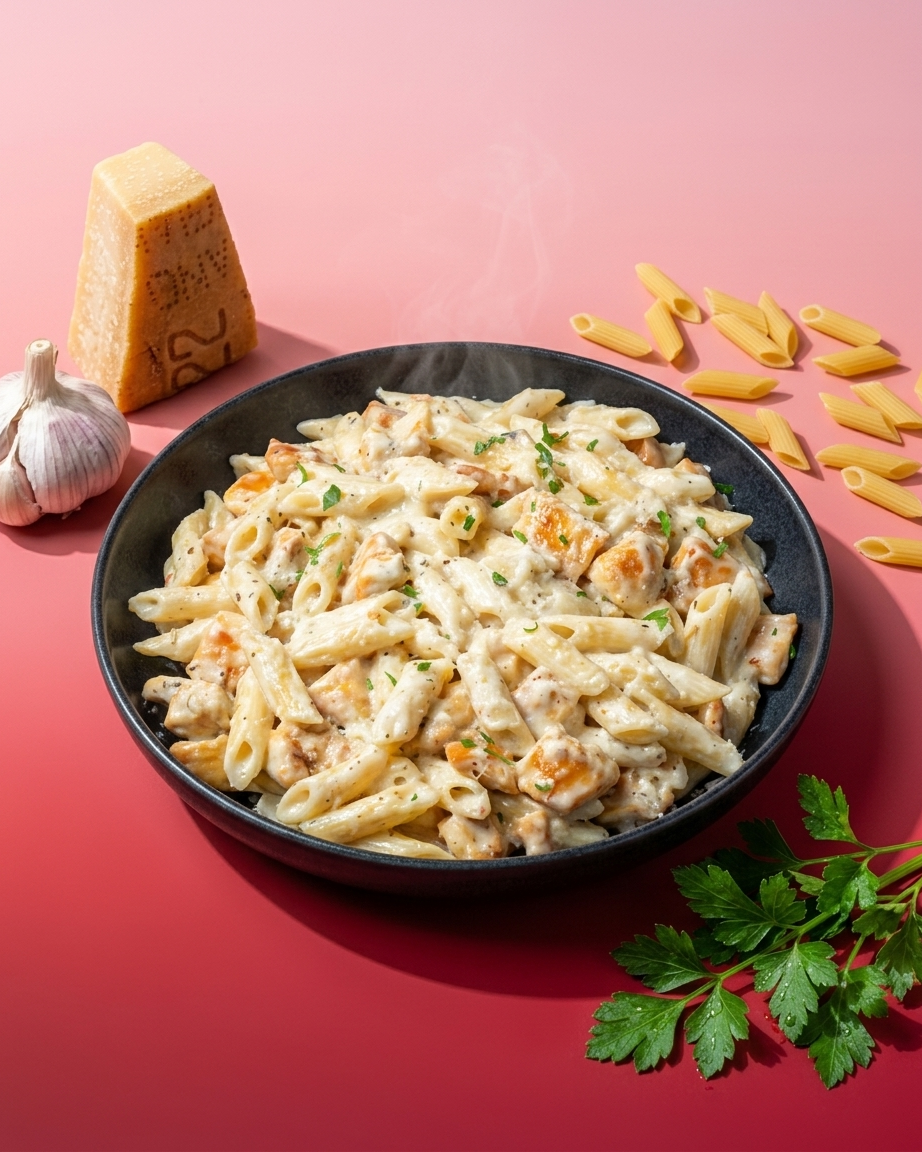 Creamy chicken penne pasta