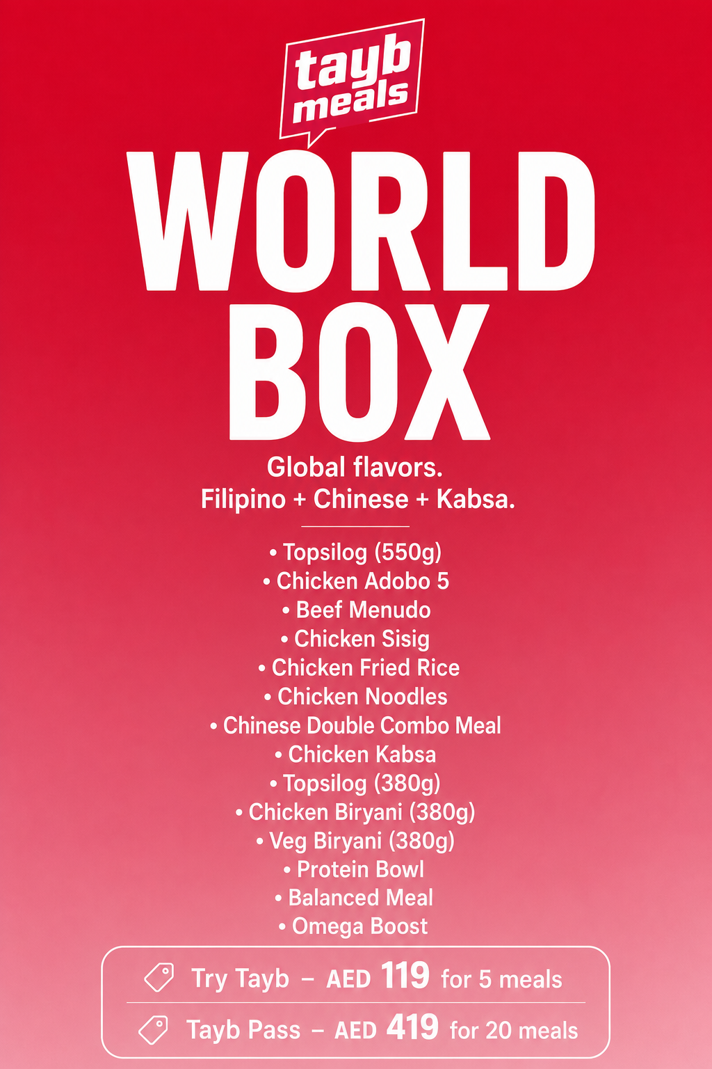 World Box Menu Poster