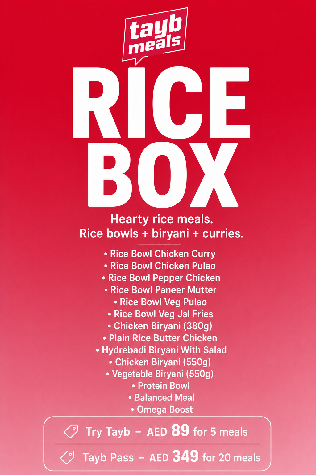 Rice Box Menu Poster
