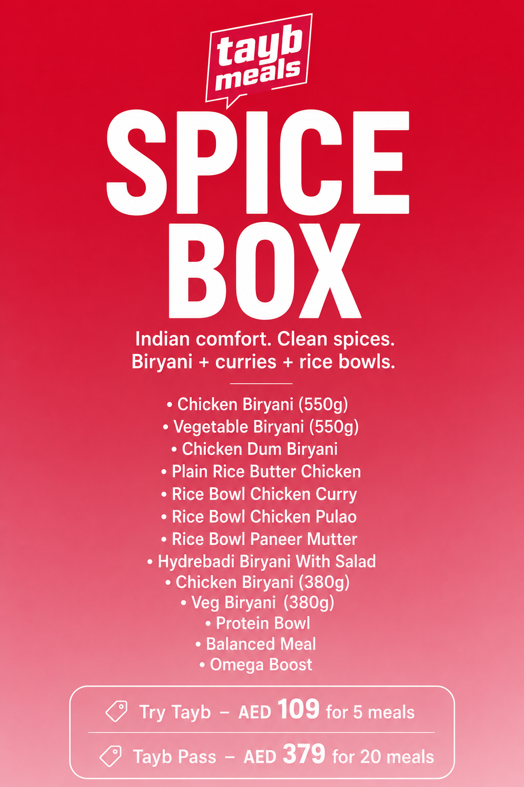 Spice Box Menu Poster