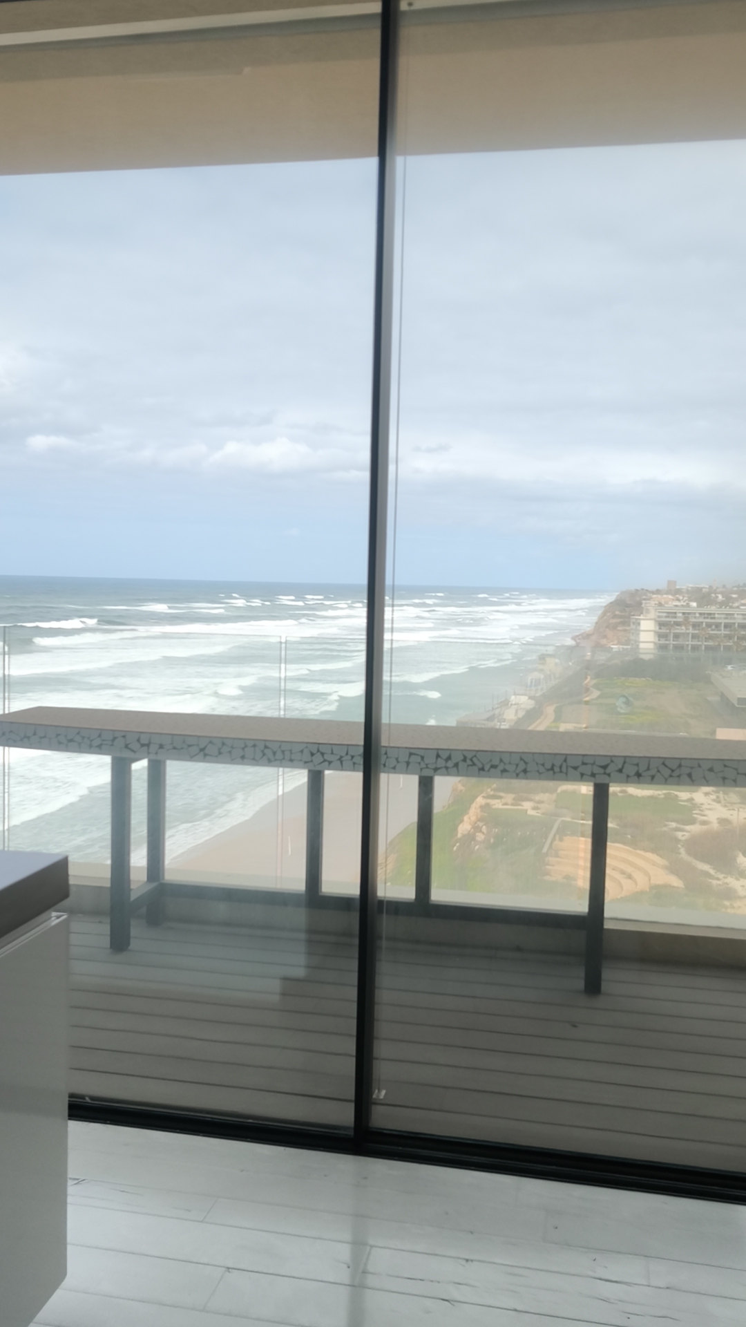 Outdoor balcony with ocean view