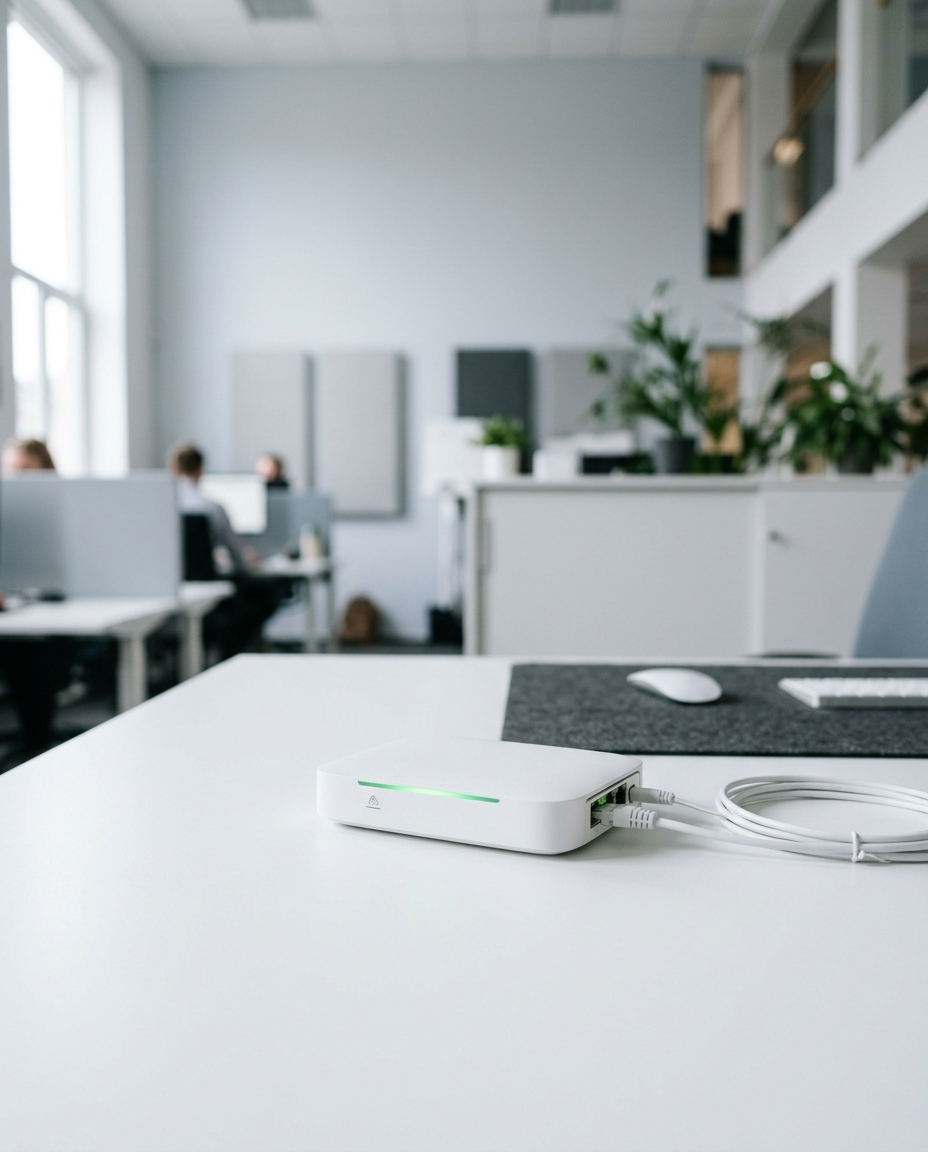 Appareil réseau installé dans un bureau