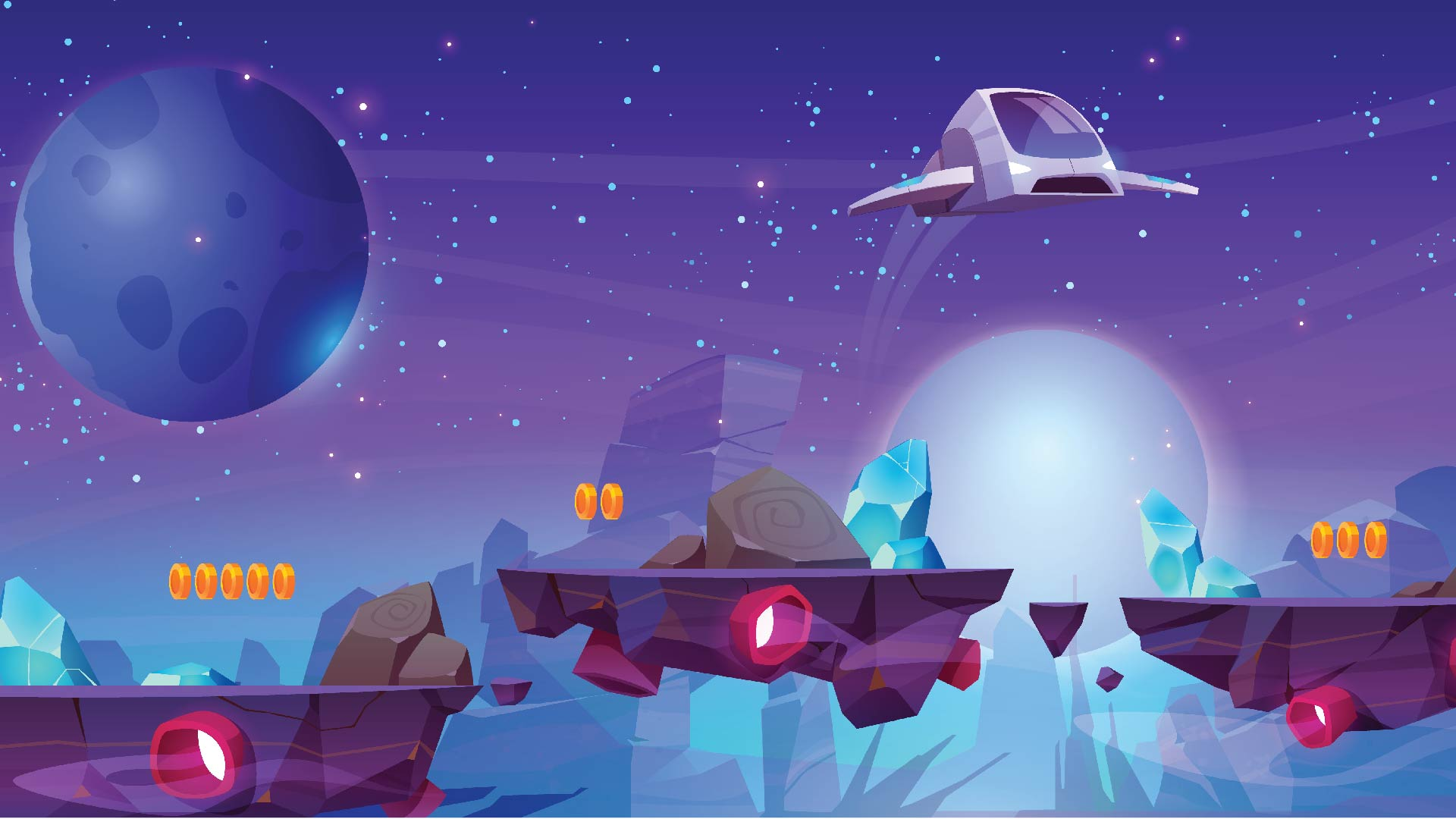 2D digital spaceship illustration