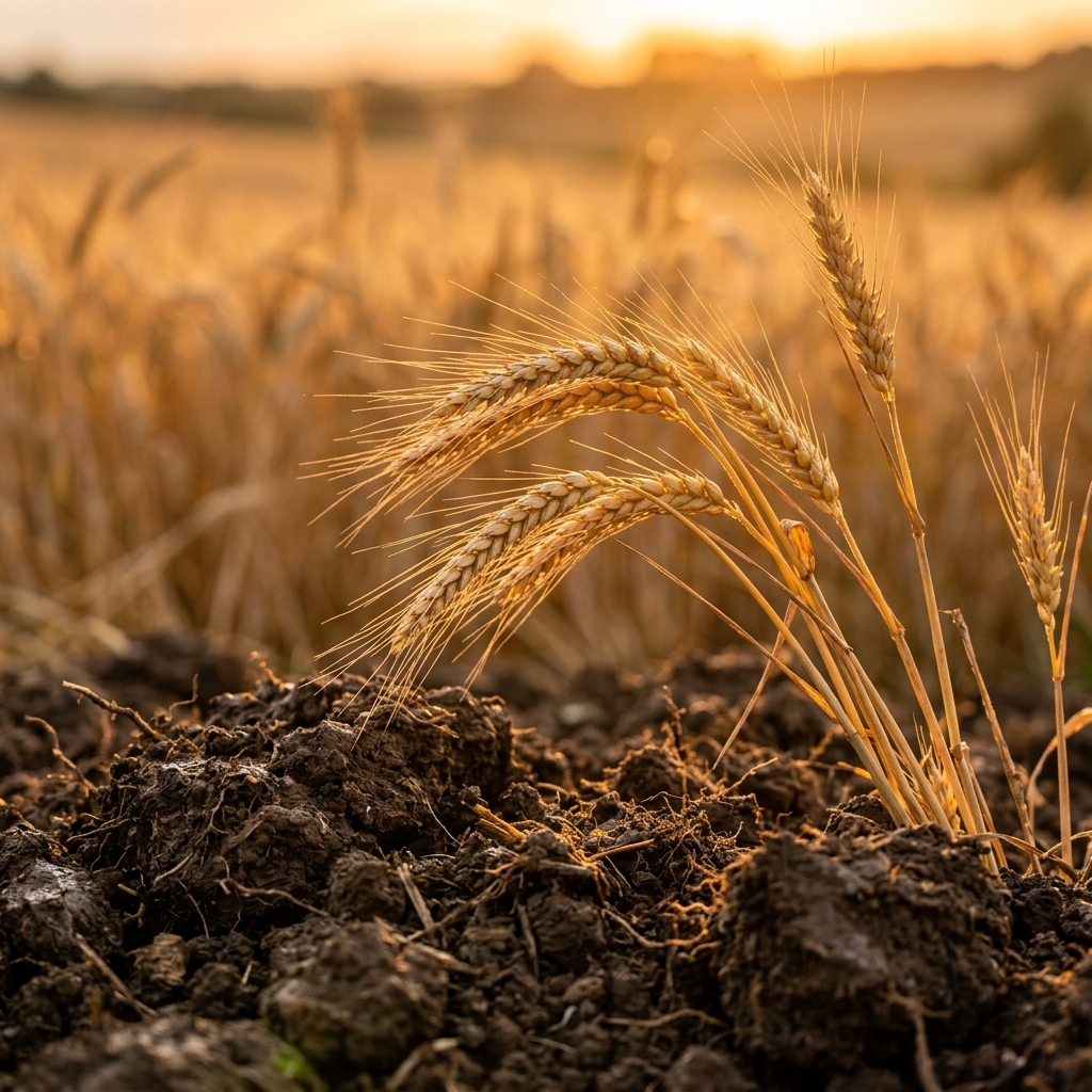 Campo de trigo al atardecer